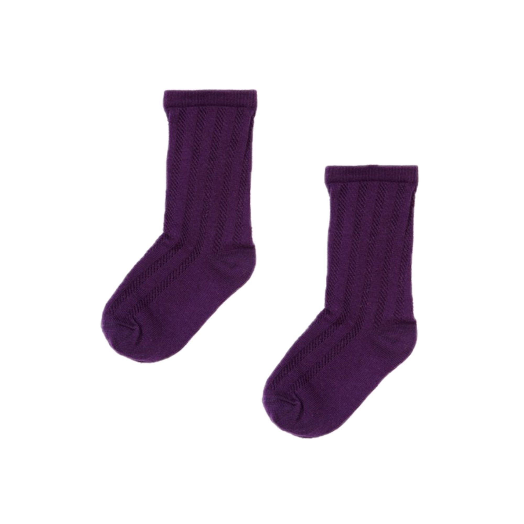 Caramel - Chaussettes Ajourées Pointelle - Fille - Violet