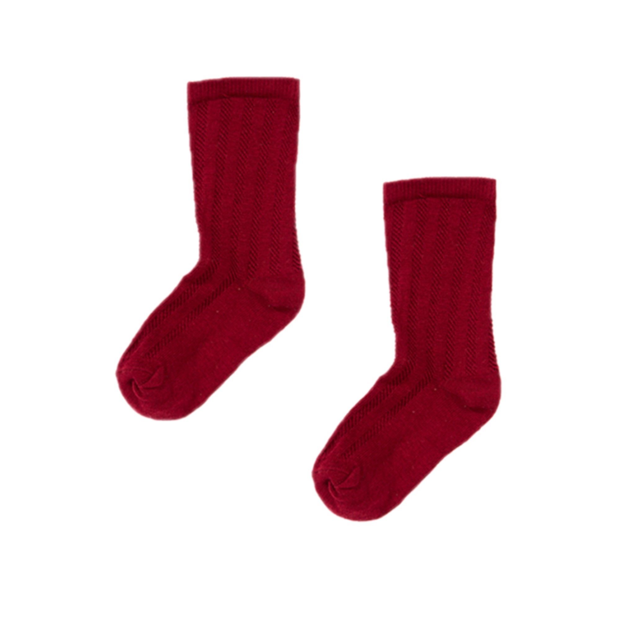 Caramel - Chaussettes Ajourées Pointelle - Fille - Bordeaux