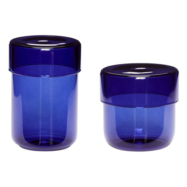 Pot en verre - Set de 2 | Bleu