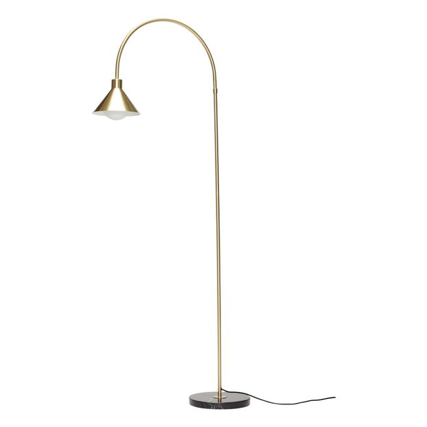 Floor Lamp Brass Hübsch Design, Antique Brass Floor Standing Reading Lamp