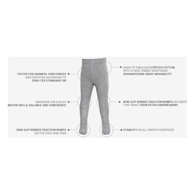 Antirutschstrumpfhose Knie und Füsse  | Grau