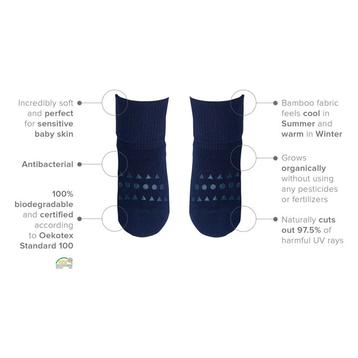 Calcetines Antideslizantes Algodón | Azul Marino- Imagen del producto n°4
