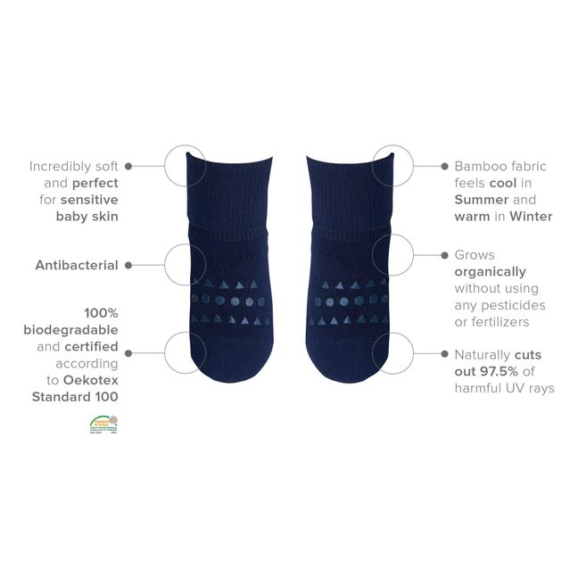 Chaussettes Anti-Dérapantes Bambou | Bleu marine