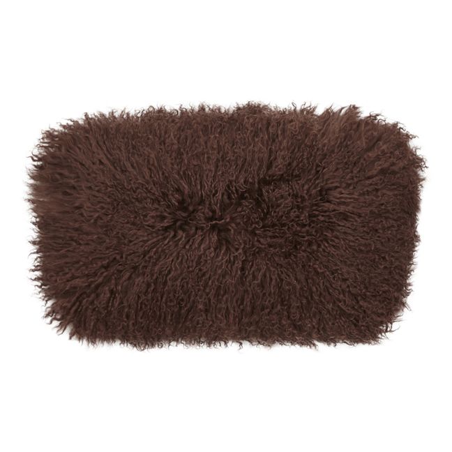 Coussin basic en peau de chèvre du Tibet | Muscade