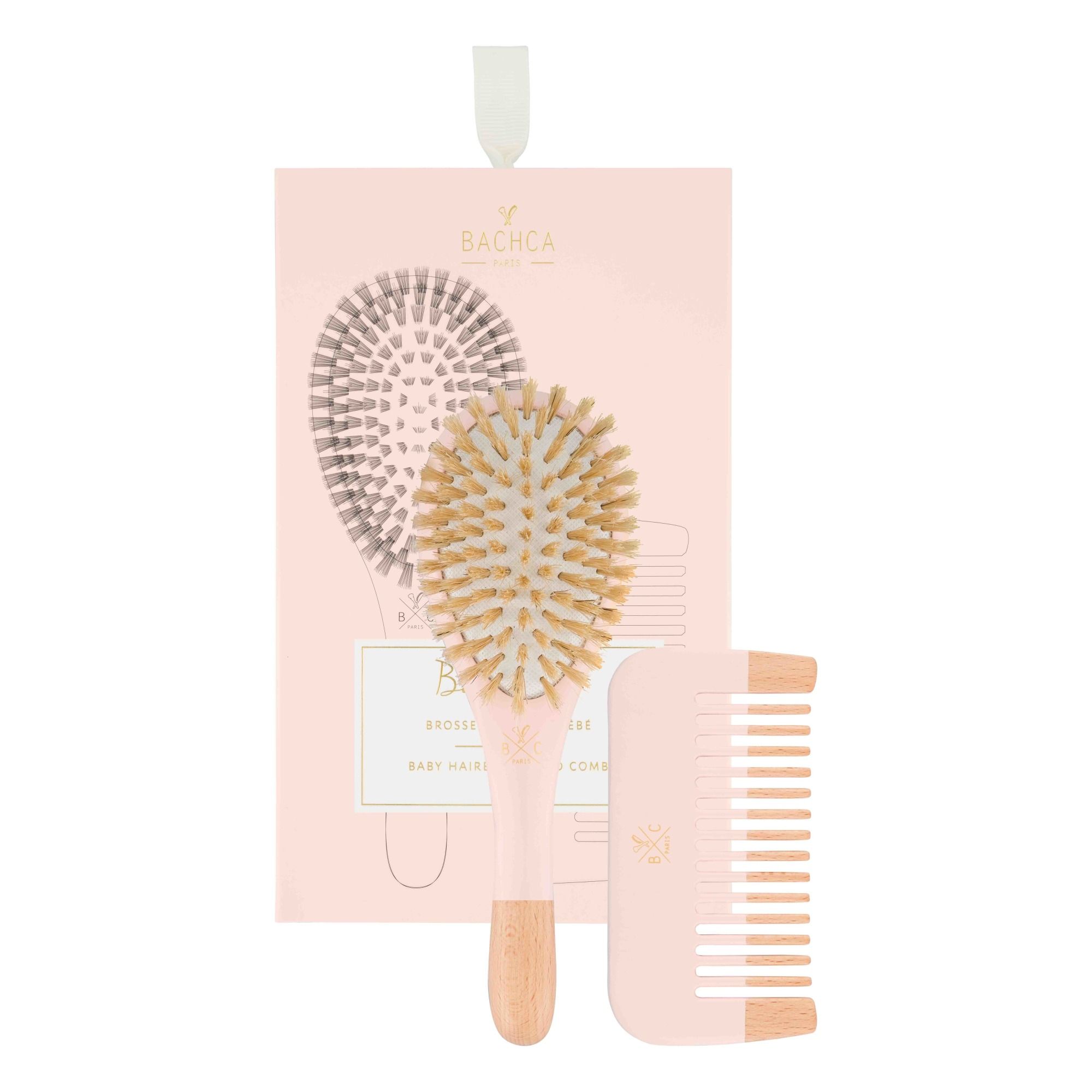Bachca - Caja cepillos para el pelo bebé - Rosa