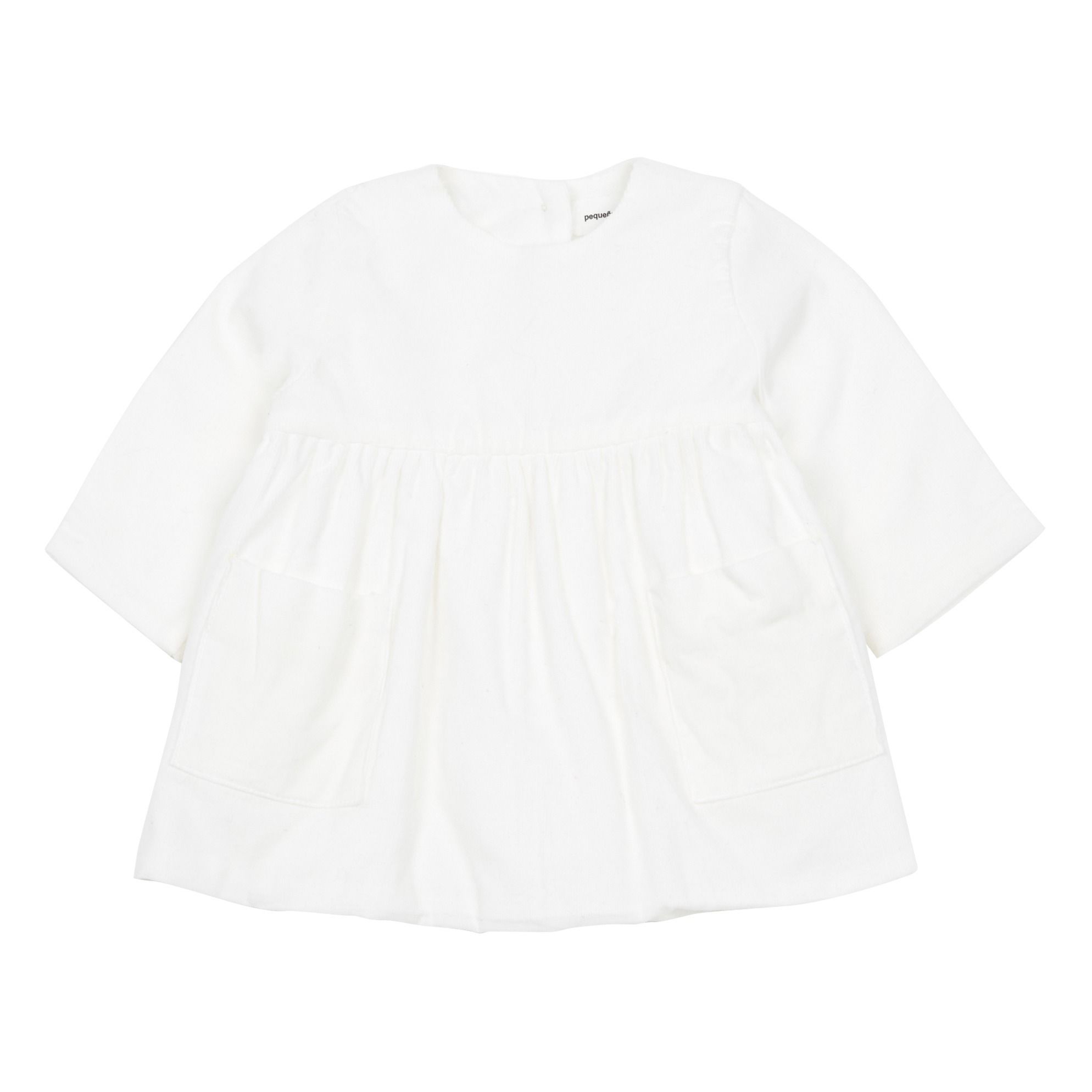 Pequeno Tocon - Robe Velours Côtelé - Fille - Ecru