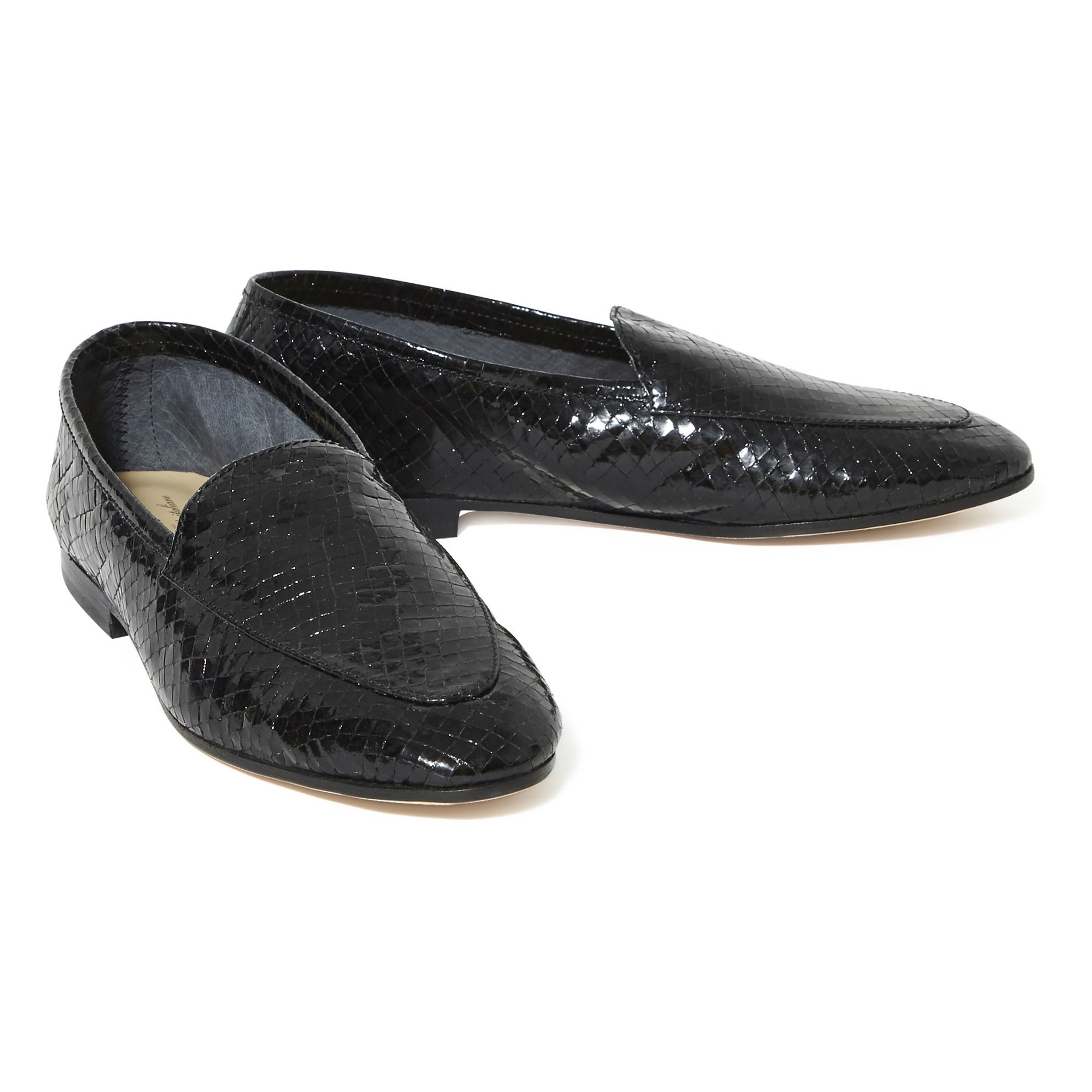 Snakeskin Loafers Black Anniel Shoes Adult