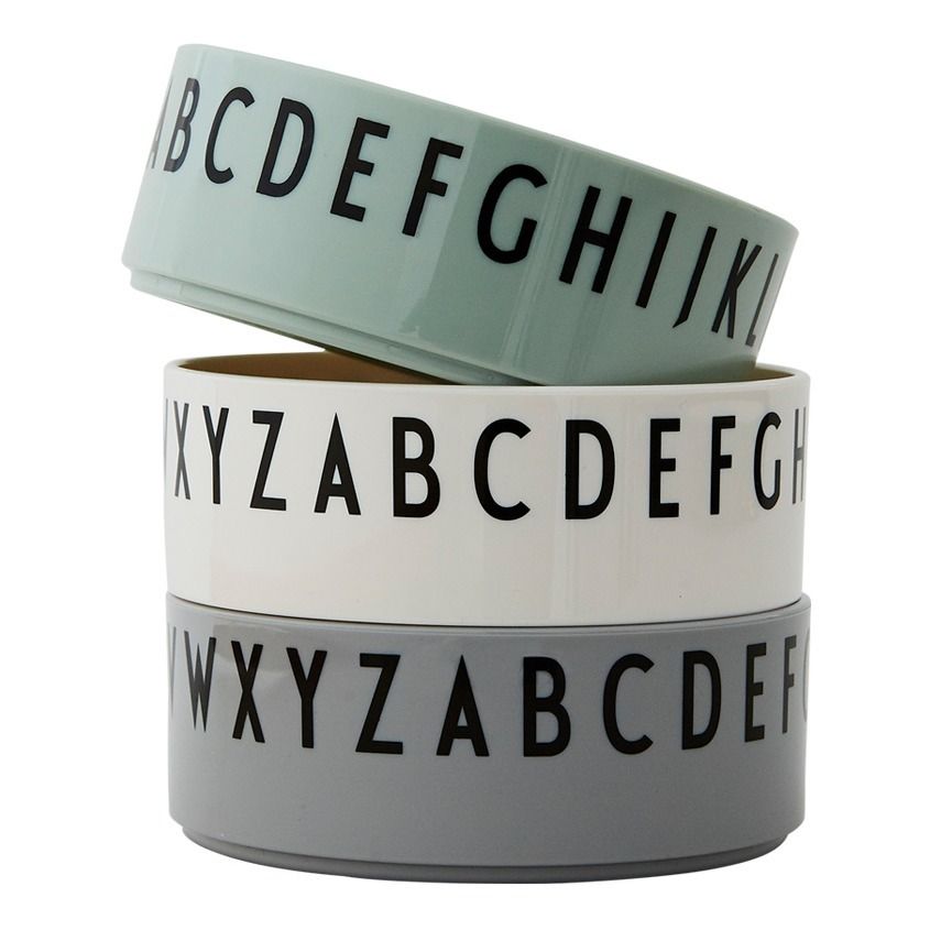Design Letters - Bols alphabet - Set de 3 - Vert amande