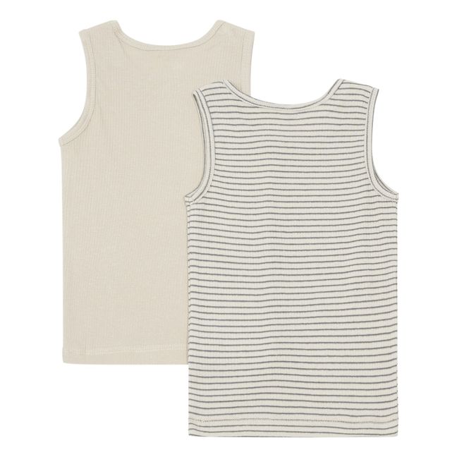 Pack de 2 camisillas interiores de algodón orgánico Saya | Crudo