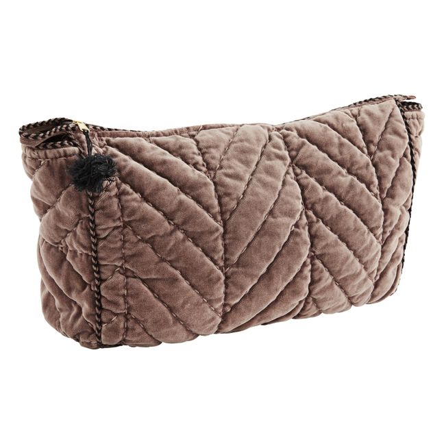 Velvet Toiletry Bag Charcoal grey Madam Stoltz Design Adult