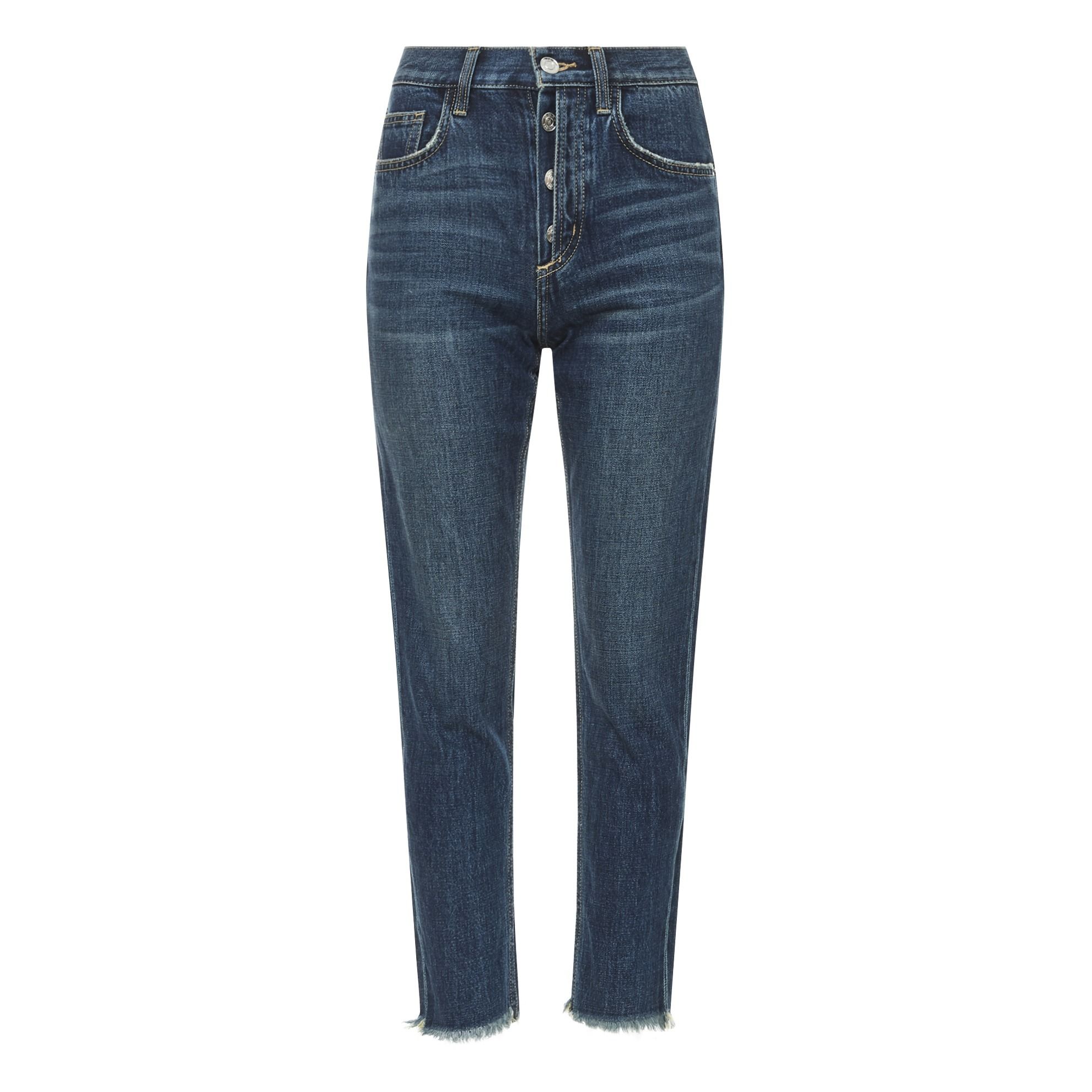 Current Elliott - Jean The Exposed Fly Vintage Cropped Slim - Femme - Bleu jean