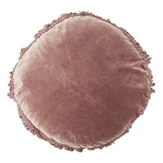 Madam Stoltz Coussin en velours-listing