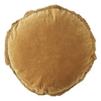 Madam Stoltz Coussin en velours-listing