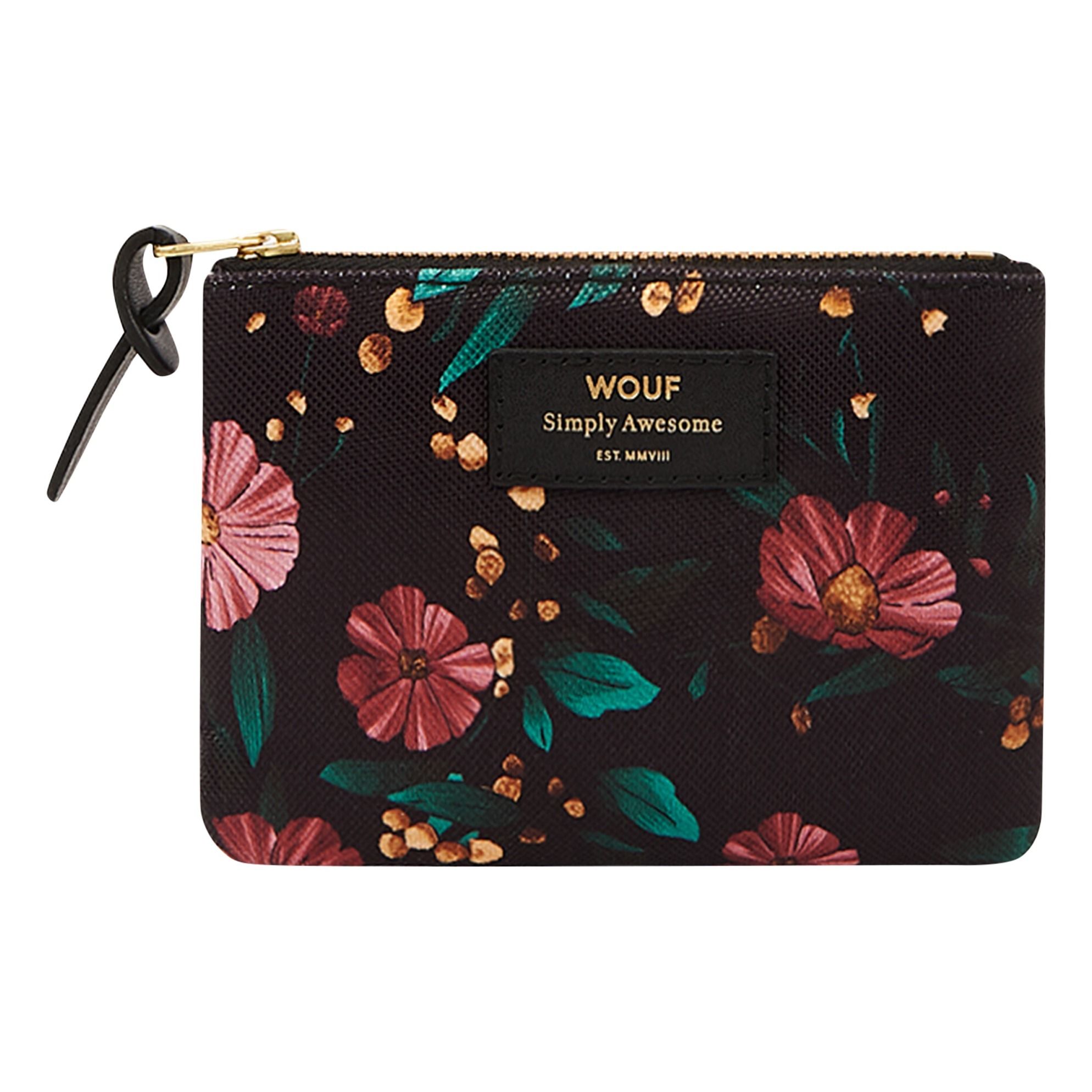 Black Flowers Canvas Pouch- Product image n°0