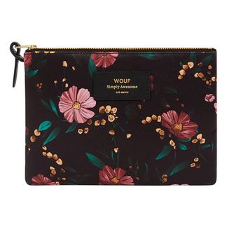 Wouf Pochette en toile Black Flowers-listing