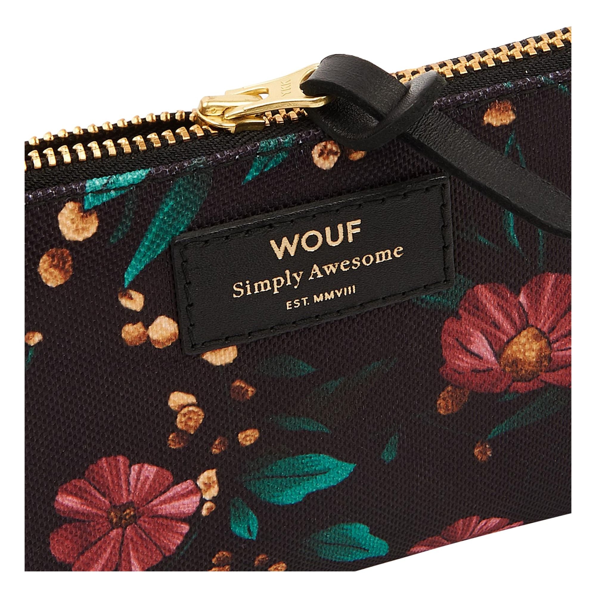 Black Flowers Canvas Pouch- Product image n°4