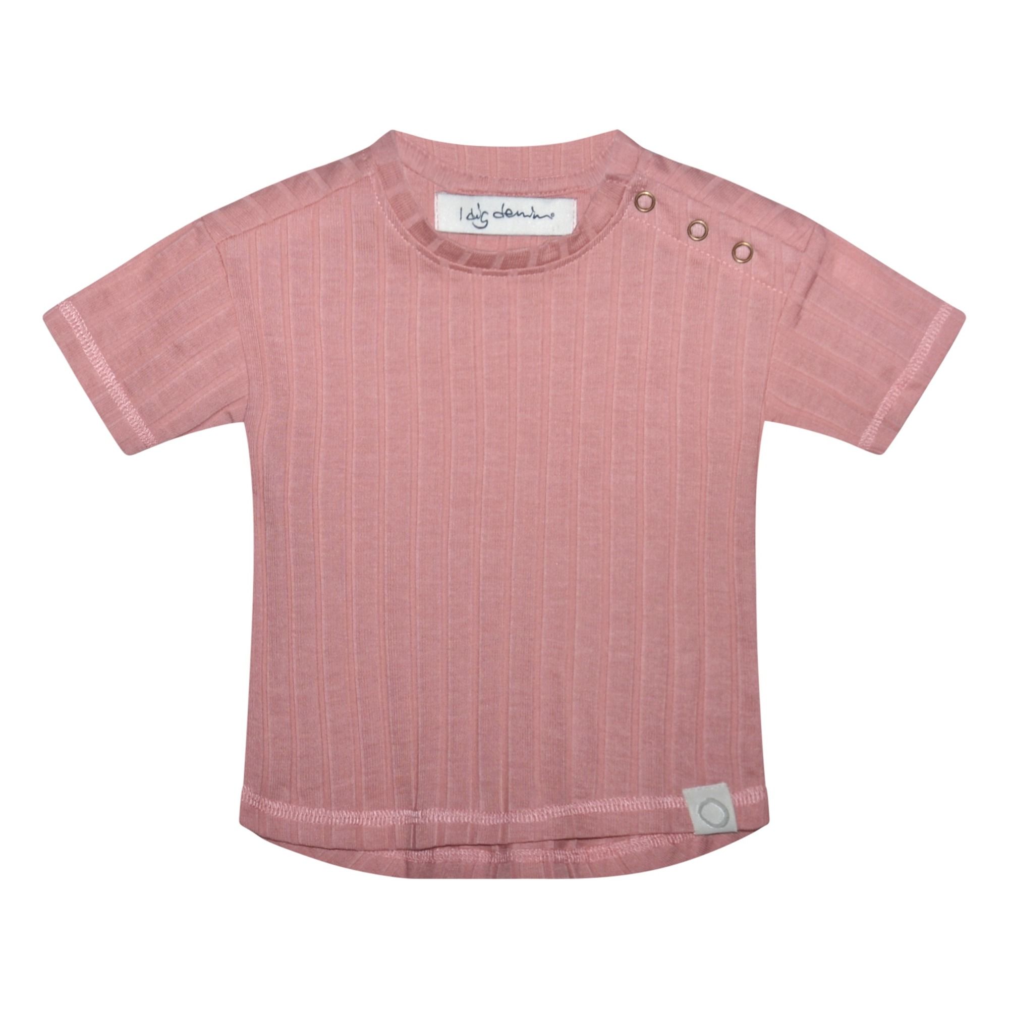 I Dig Denim - T-shirt Bowie Côtelé Coton Bio - Fille - Rose