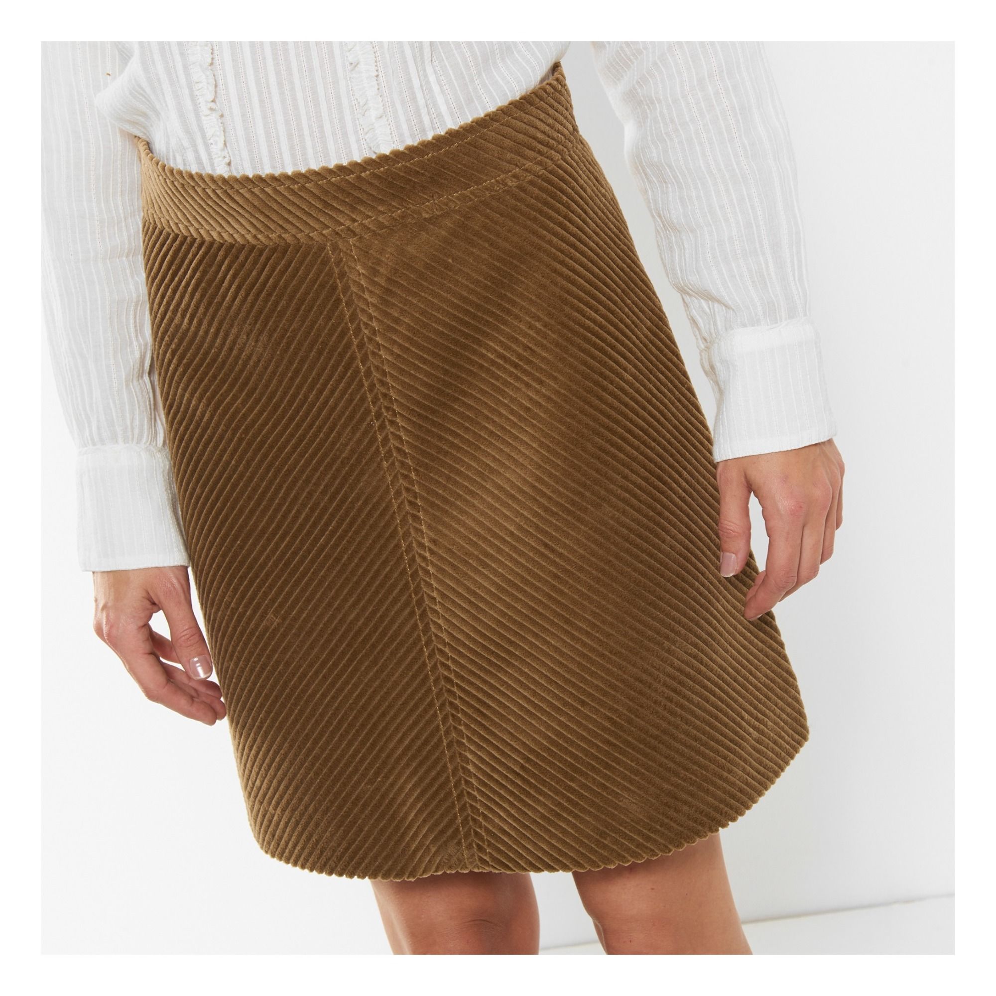 Falda Juna de terciopelo Beige Vanessa