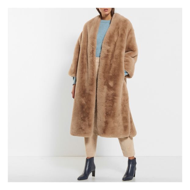 Manteau Fausse Fourrure Lilias Camel Masscob Mode Adulte Manteau Fausse Fourrure Lilias Camel Masscob Mode Adulte