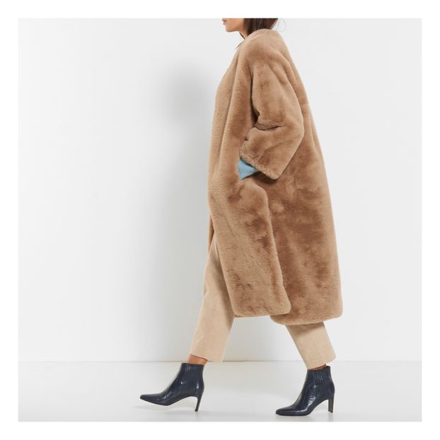 Manteau Fausse Fourrure Lilias Camel Masscob Mode Adulte Manteau Fausse Fourrure Lilias Camel Masscob Mode Adulte