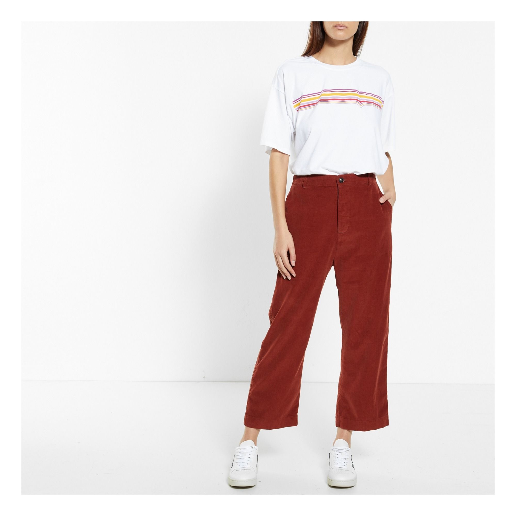 Pantaloni di velluto Paley Terracotta Xirena Moda Adulto