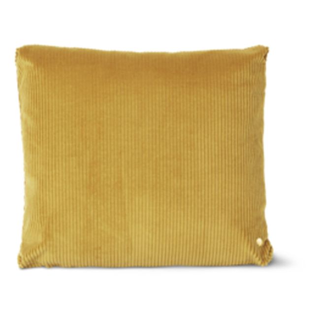 Corduroy cushion Mustard