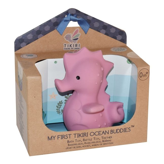 Natural Rubber Seahorse Bath Toy | Pink