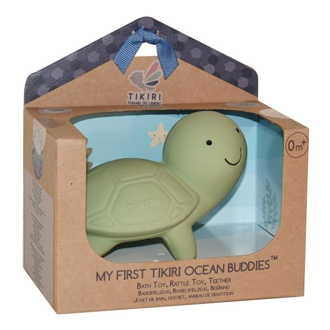 Natural Rubber Turtle Bath Toy Green