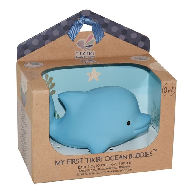 Natural Rubber Dolphin Bath Toy Blue
