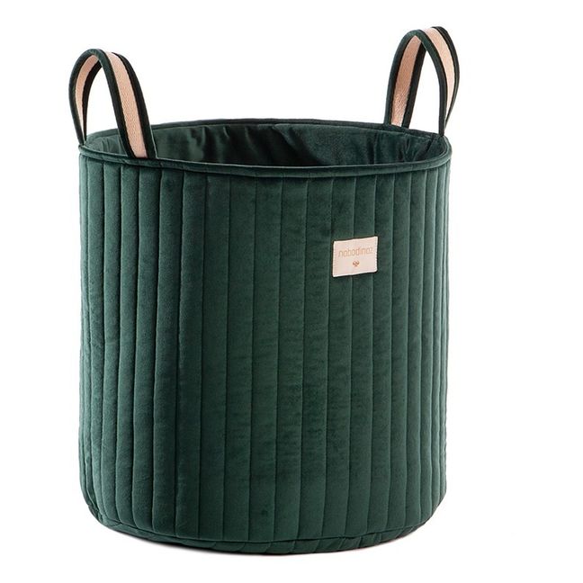 Cesta de almacenaje de terciopelo | Verde Oscuro