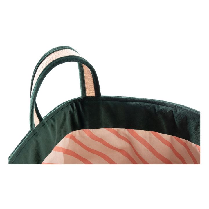 Velvet Storage Basket | Dark green- Product image n°1