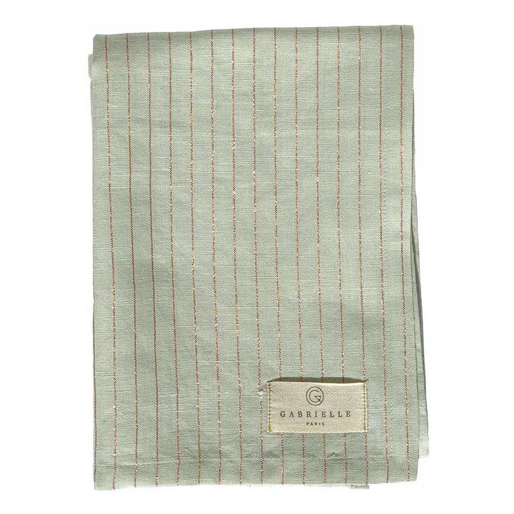 Striped Cotton Linen Tea Towel Sage Gabrielle Paris Design Adult