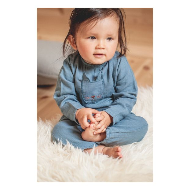 Combinaison Chaton Bleu Marlot Paris Mode Bébé Combinaison Chaton Bleu Marlot Paris Mode Bébé
