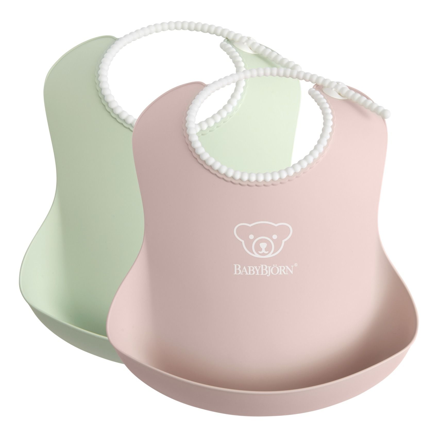 BabyBjorn - Bavoirs en silicone - Set de 2 - Rose pâle