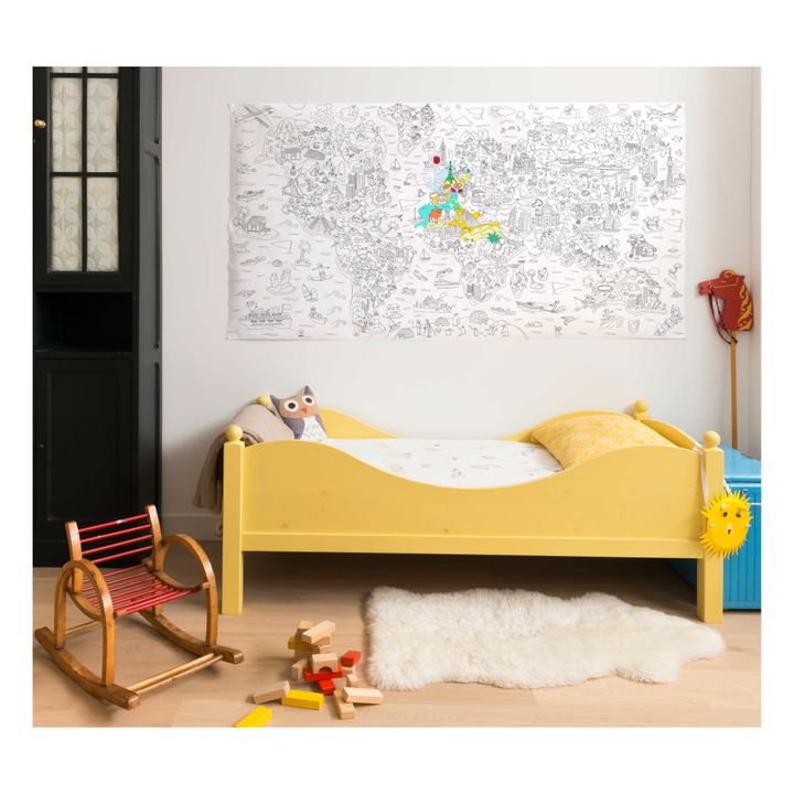 OMY Poster Gigante Da Colorare Atlas 100x70 Cm – Mappa Del Mondo Per Bambini