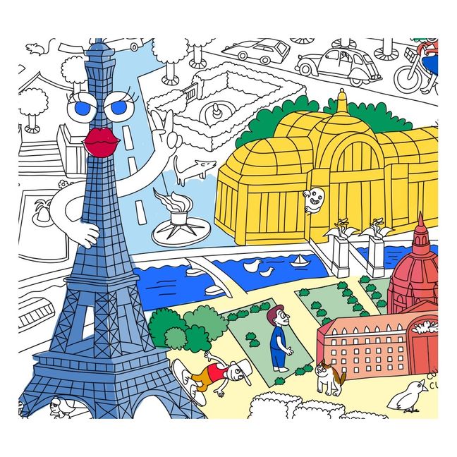 Póster gigante para colorear París