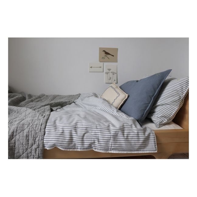 Bettdeckenbezug mit Streifen aus Baumwolle | Dunkelgrau