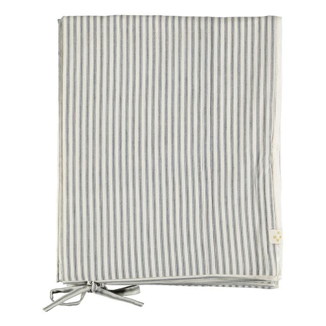 Striped Cotton Duvet Cover Dark grey