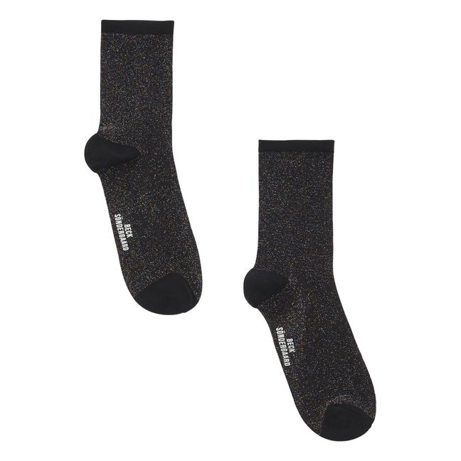 Calcetines Lúrex Dina Solid | Negro brillante