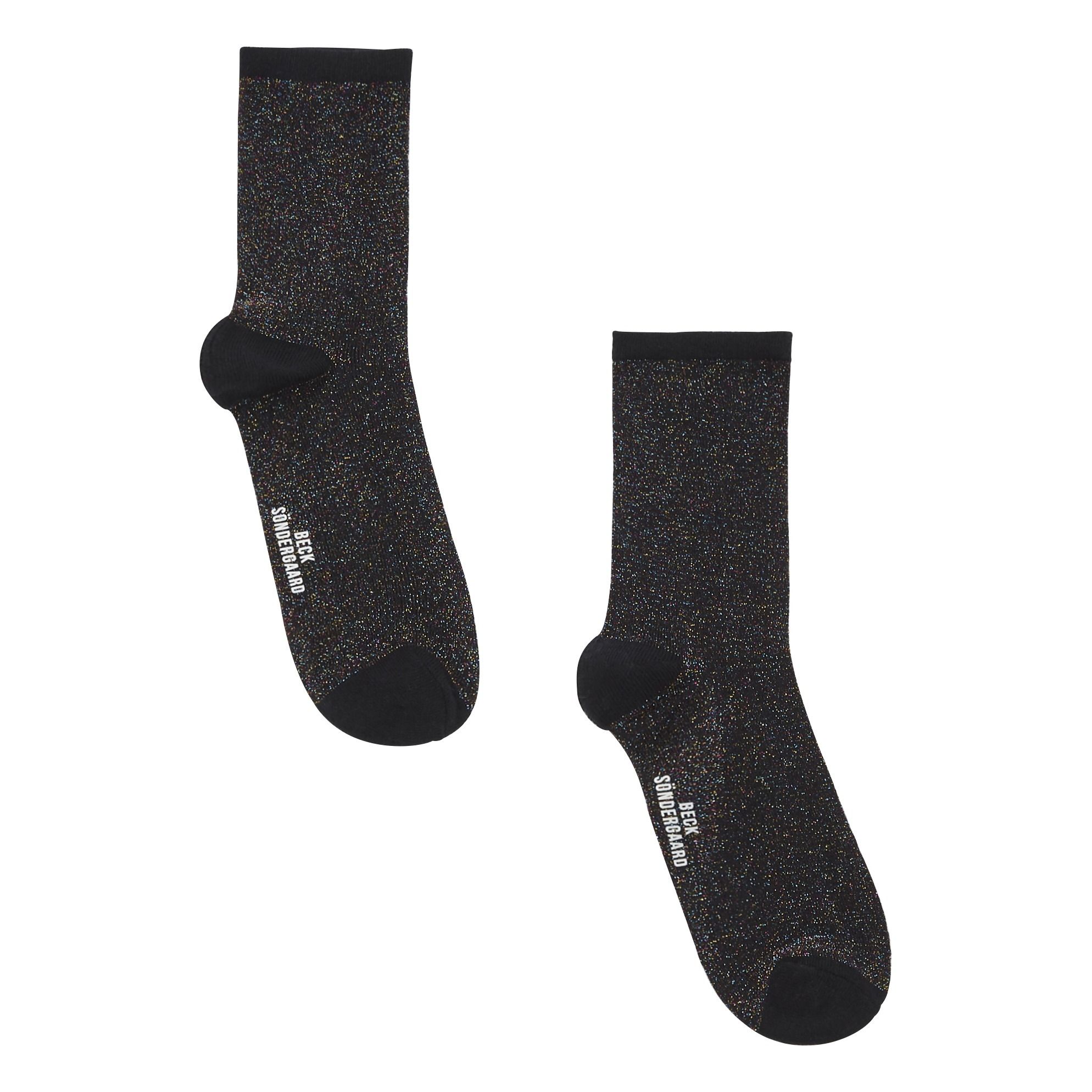 Socken Lurex Solid | glänzendes Schwarz- Produktbild Nr. 0