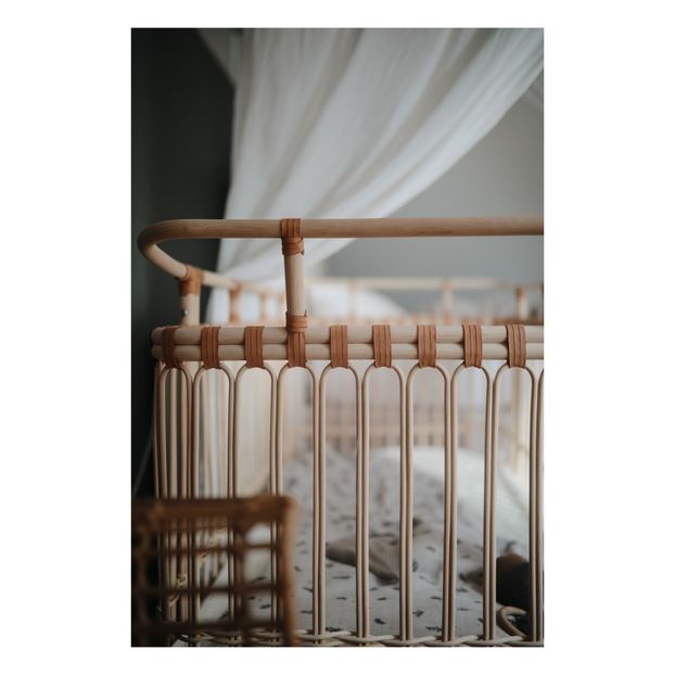 Lit Bebe Paul En Rotin Fait Main 70x130 Cm Naturel Bermbach