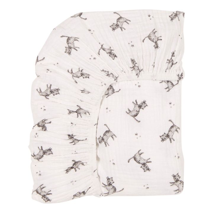Olivia Cat Fitted Sheet Ecru Rose in April Design Children