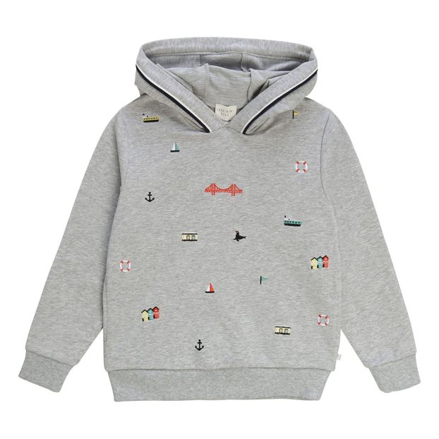 grey embroidered hoodie