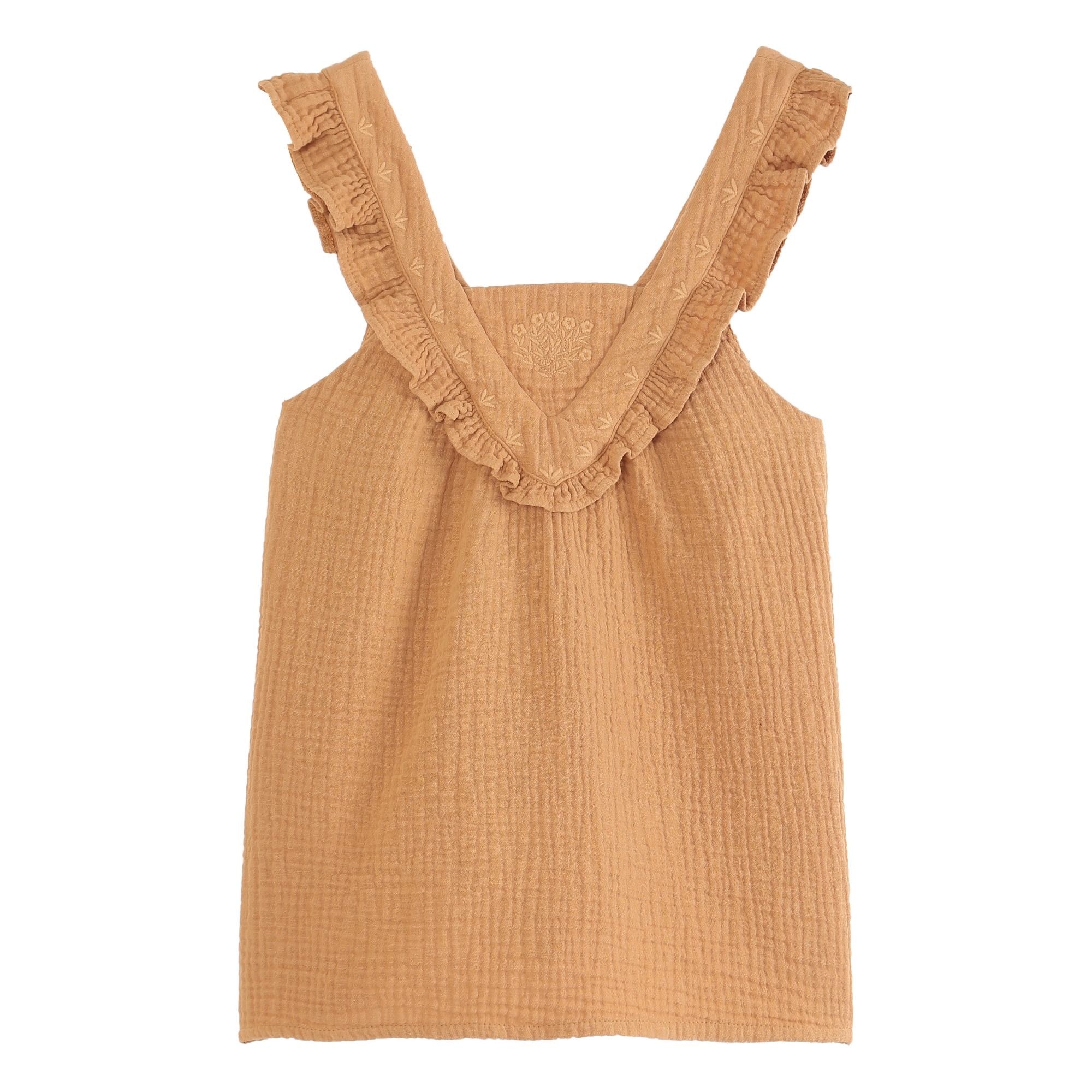 Emile et Ida - Top Gaze de Coton - Fille - Ocre
