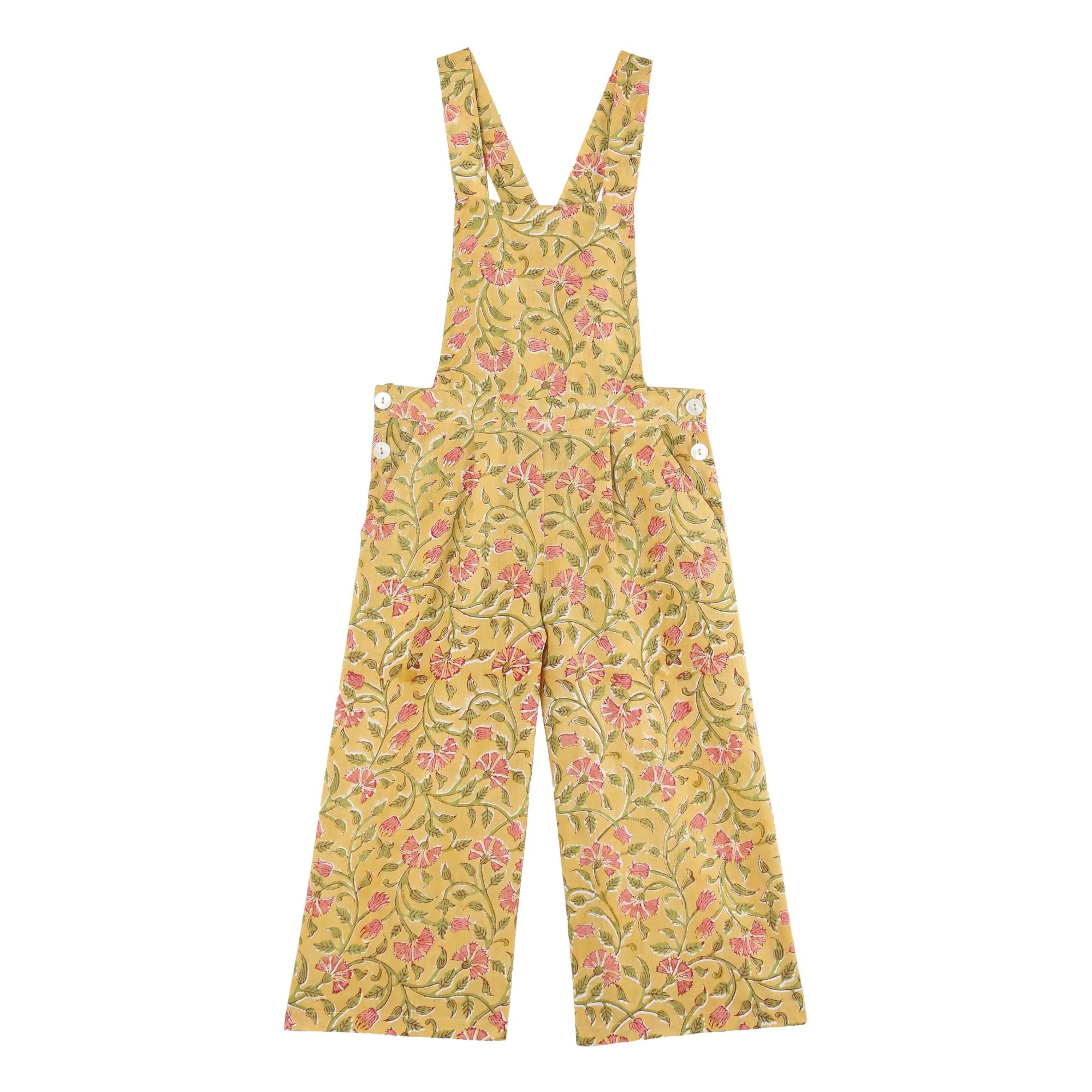 Floral Overalls Yellow Emile et Ida Fashion Children