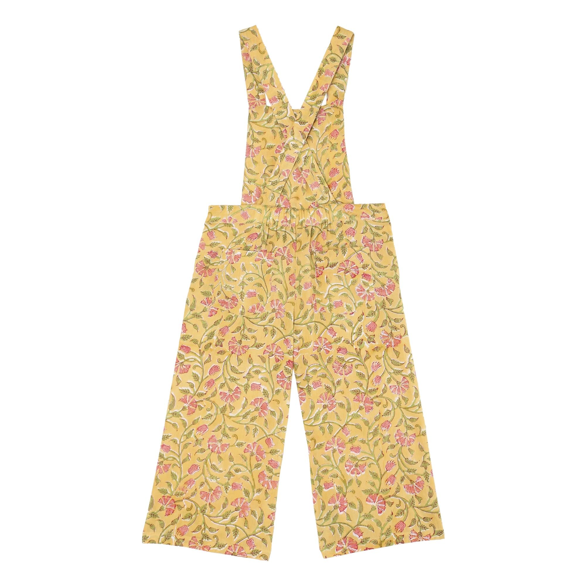 Floral Overalls Yellow Emile et Ida Fashion Children
