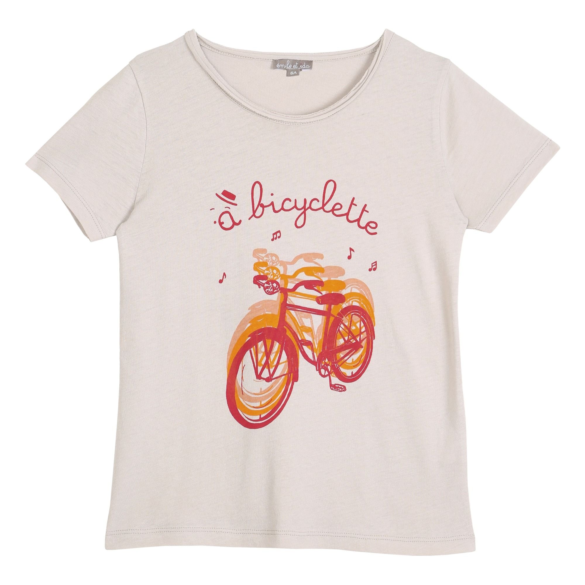 Emile et Ida - T-shirt Bicyclette - Garçon - Gris clair