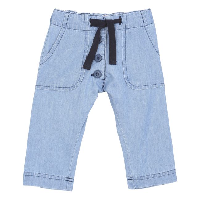 Soft Chambray Trousers | Denim blue