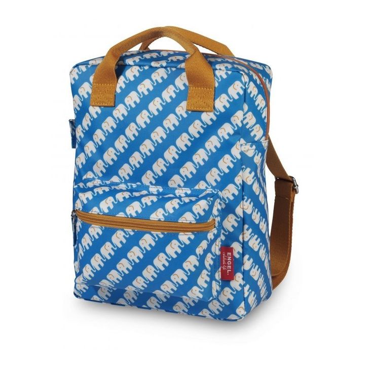 Medium Elephant Recycled Plastic Backpack Blue