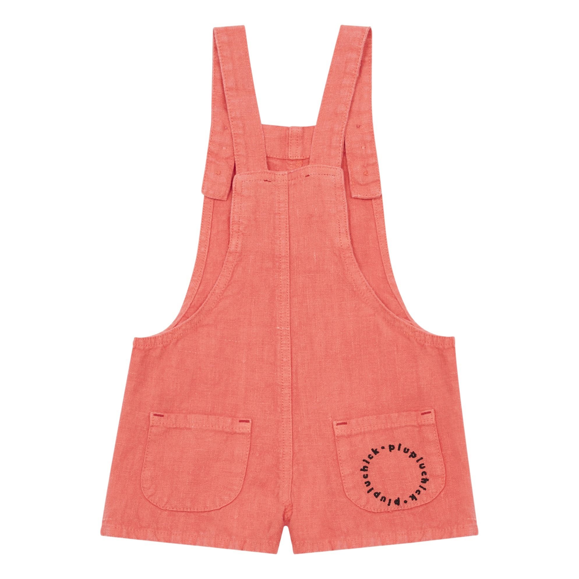 Linen Heart Overalls Pink Piupiuchick Fashion Teen , Baby